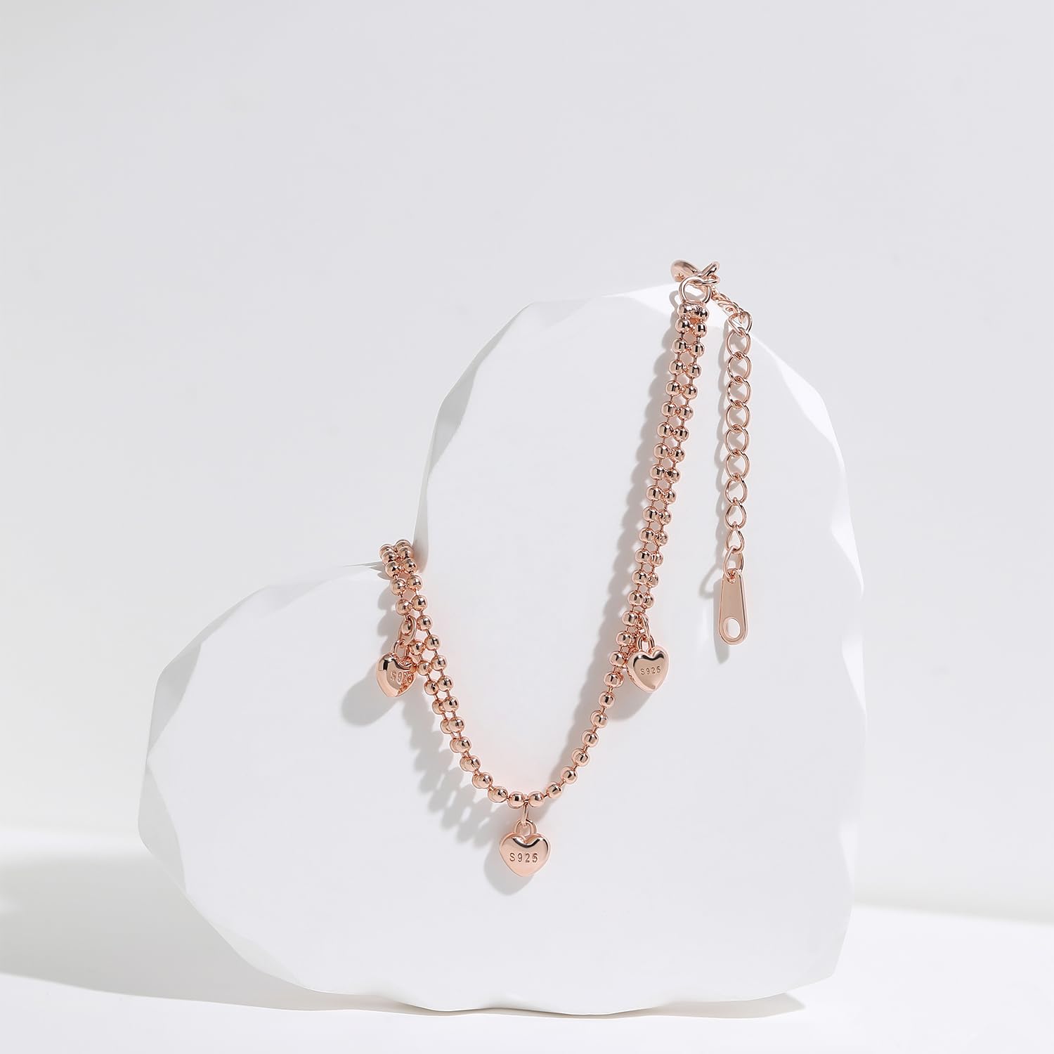Meissa Bracciale per donne Argento Sterling Bracciale fiore carino Palla minuscola Floreale Bracciale d'oro Ragazze Gioielli Regalo, Argento