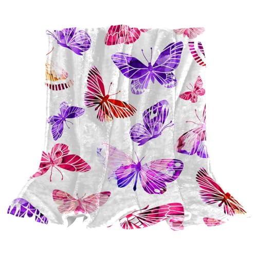 Couverture polaire papillons douce microfibre chaude jeté canapé - 2