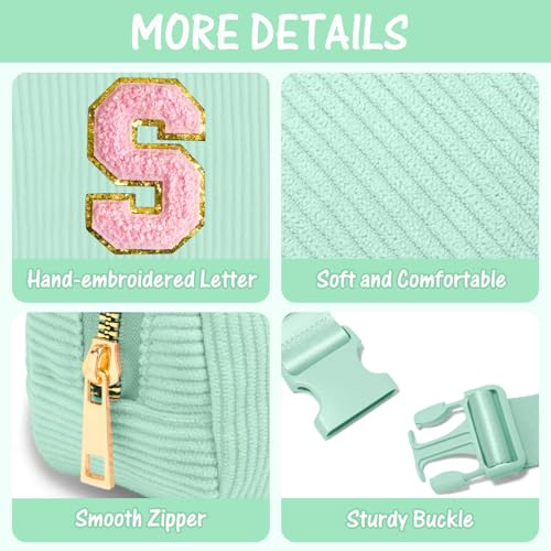 Image of Gitus 10 11 12 13 14 15 16 Year Old Girl Gifts Personalized Birthday Gifts for Women Daughter Sister Her Initial Belt Bag Fanny Pack Crossbody Bags for Teen Girl Gifts Trendy Stuff (Mint Green-S)