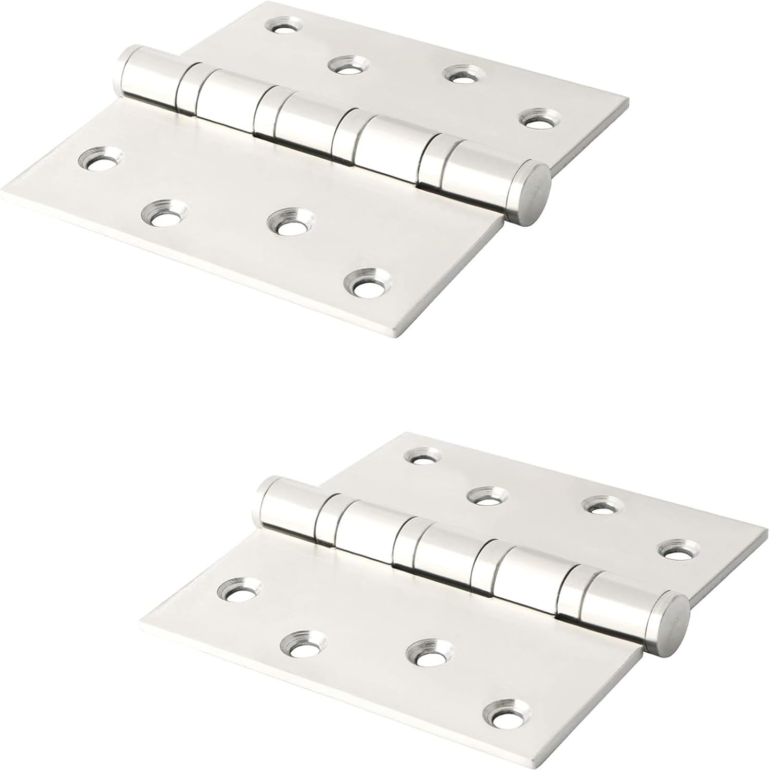 Matte Black Door Hinges Quiet and Smooth Bearing for Doors,4x4 Inch Square Corner Gate Hinges 1Pcs(Inch Brushed Nickel)