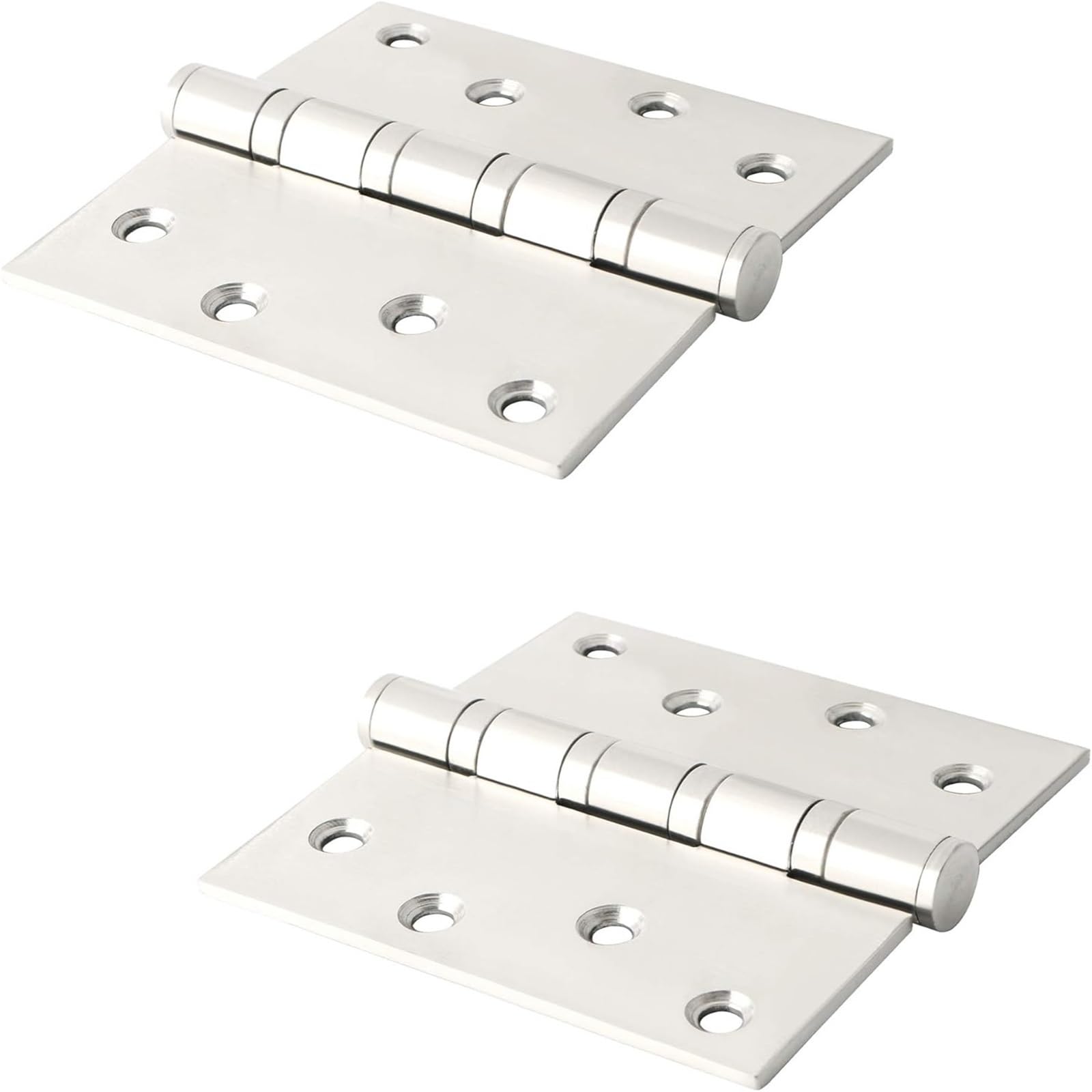 Matte Black Door Hinges Quiet and Smooth Bearing for Doors,4x4 Inch Square Corner Gate Hinges 1Pcs(Inch Brushed Nickel)