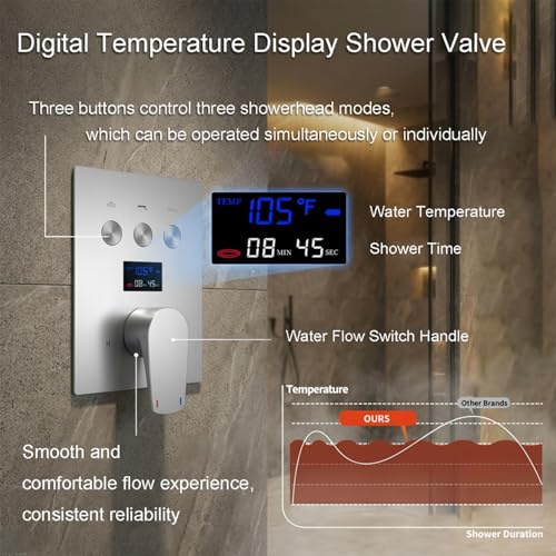 Mitigeur de douche haut de gamme en nickel brossé durable - 3