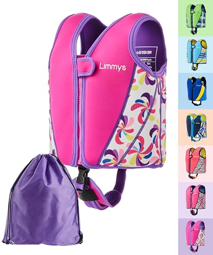 Limmys Chaleco de Natación para Niños Premium – Chaleco Flotador Infantil Que Ayuda a Nadar a Niños Pequeños – Chaleco de Piscina para Bebés, Niños y Niñas de Moderno Diseño – Incluye Bolsa