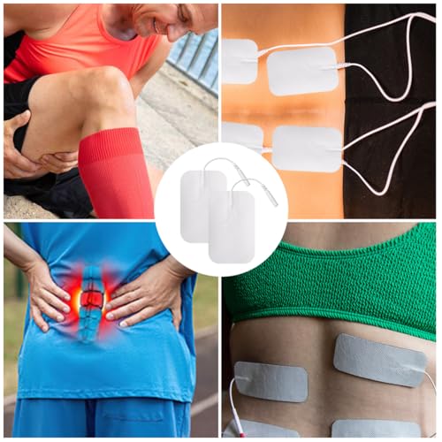 Image of TENS Unit Electrode Pads 10PCS 60 x 90mm Self-Adhesive Replacement TENS Pads Reusable Electrodes Patches, 2mm Connector