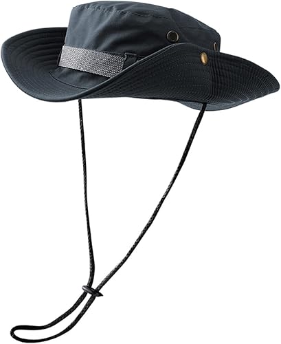 Miniatura 3 de Sombrero de pescador para hombre y mujer, de ala ancha, sombrero de safari, plegable, protección UV, playa, viajes, pesca, senderismo, sombrero