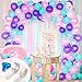 Whaline Mermaid Balloon Arch & Garland Kit, Purple, Pink, Aqua, White and Mermaid Confetti Balloons with 16ft Balloon Strip Tape, 1 Tying Tool and 100 Dot Glue for Wedding Birthday Party Decor