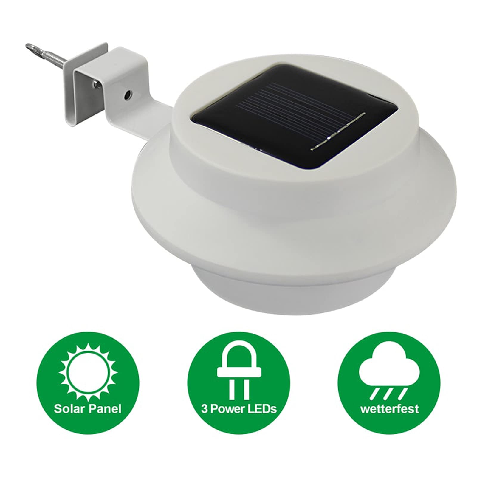 HAC24 8x Solar Dachrinnenleuchte Dachrinnenlampe Dachrinnen Lampe Licht Regenrinne Solarlampe Solarleuchte Beleuchtung Aussenlampe