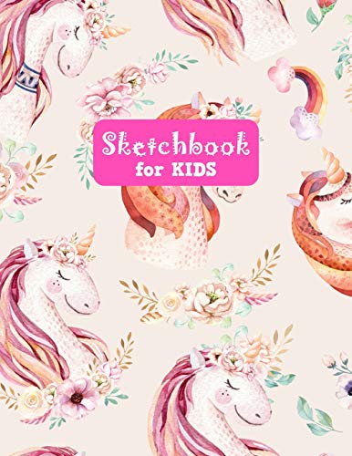 Sketchbook for Kids: Cute Unicorn Large Sketch Book for Sketching, Drawing, Creative Doodling Notepad and Activity Book - Birthday and Christmas Gift ... Teens and Women - Nathalie Modern Press # 022 image 3