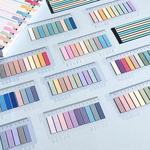 Wschu 2320Pcs Book Tabs For Annotating Books, 104 Colors Morandi Sticky Tabs For Binders, Page Markers Transparent Sticky Notes,Writable & Repositionable Book Flags Strip Index Tabs,Page Tabs #TOP5