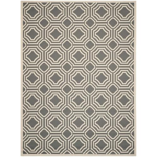 Pemberly Row Anthracite Indoor Outdoor Rug, 8' x 11', Charcoal-Inspired