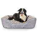 FURTIME Durable Dog Bed for Large Medium Small Dogs Soft Washable Pet Bed Breathable Rectangle Sleeping Bed Anti-Slip Bottom (M-(24" x 21" x 8"), Grey)