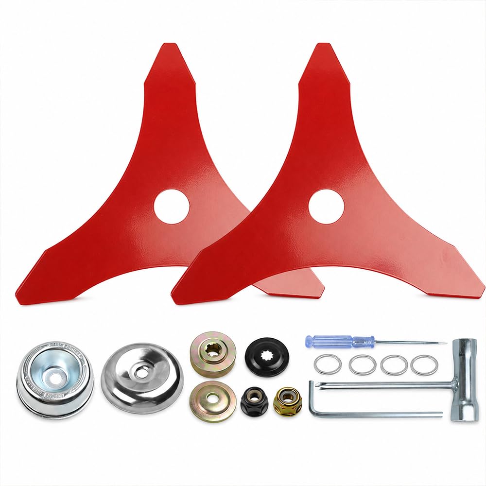 2 Confezioni 3 Denti Lame Decespugliatore per RYOBI RBC42FSBO 2016-2022, Lame Tagliaerba Rinforzate Resistenti Ricambio Kit