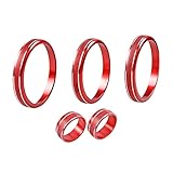 Set of 3pcs Car Air Conditioner + 2 pcs Audio Control Switch AC Knob Case for 2015-2017 Jeep Renegade