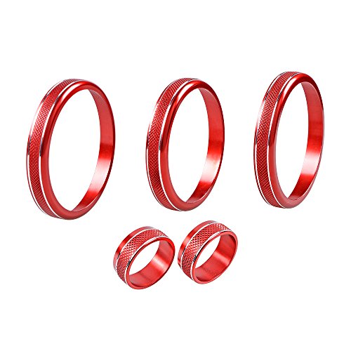 Set of 3pcs Car Air Conditioner + 2 pcs o Control Switch AC Knob Case Compatible with 2015-2017 Renegade