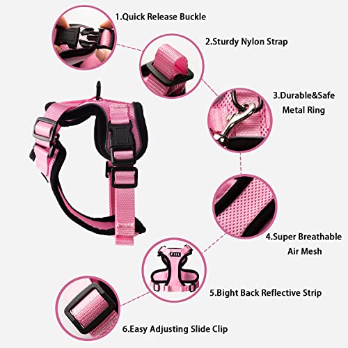 Fiil Cat Harness And Leash For Walking, Escape Proof Soft Adjustable Vest Harnesses For Cats, Adjustable Dog Harness - Reflective And Soft（Pink）. (Xs, Pink) #TOP2