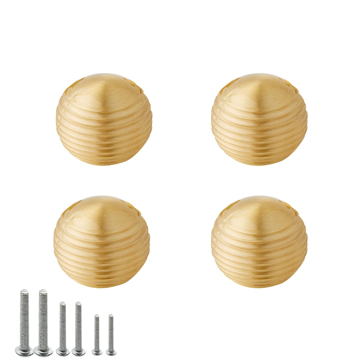 Runde Griffe aus Massivem Messing Kleine Griffe Moderne Runde Goldgriffe (4 Stück)