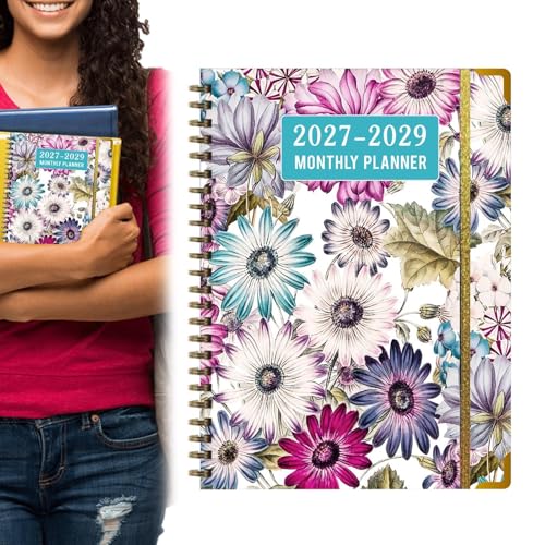 Planificador de tareas diarias 2027-2029 con calendario semanal para viajes y negocios