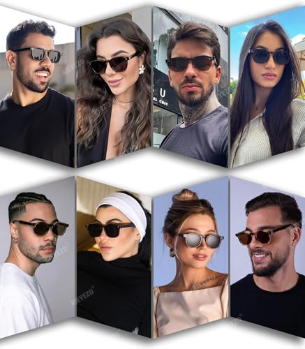 AIEYEZO Retro Sunglasses for Womens Mens Square Thick Framed Shades Trendy Vintage Sun Glasses2