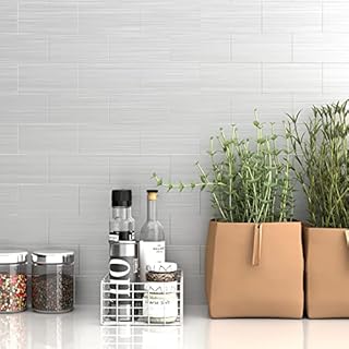 BeNice Kitchen Splashback Self Adhesive,Tiles for Bathroom Walls Metal Mosaic (5tiles,Subway)