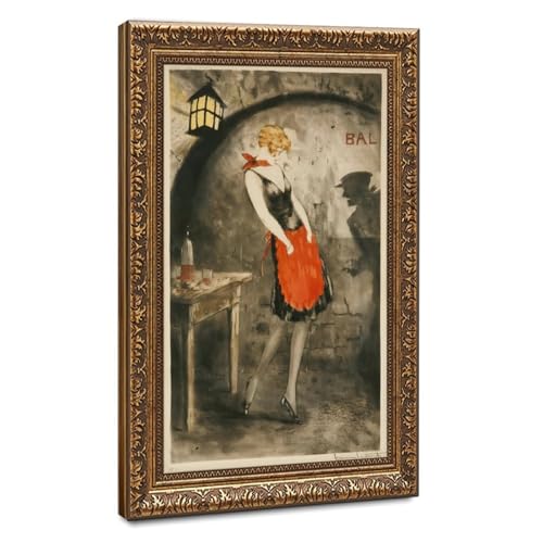 Louis Icart Apache Dancer toile Art Déco 50,8x76,2cm cadre mural salon