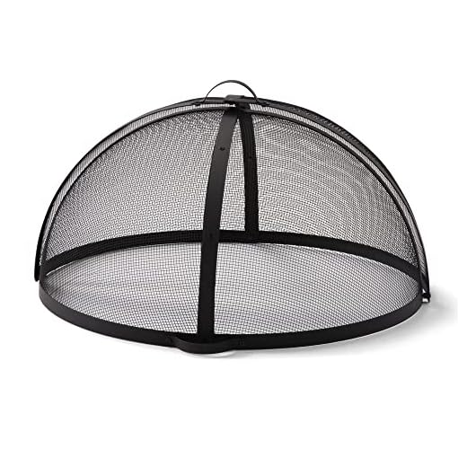SUNCREAT Heavy-Duty Fire Pit Screen, Steel Mesh Round Spark Screen with Handle, 36 Inch