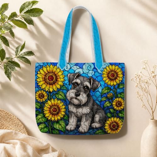 Bolso Tote acolchado con diseño de perros para mujer miniatura 6