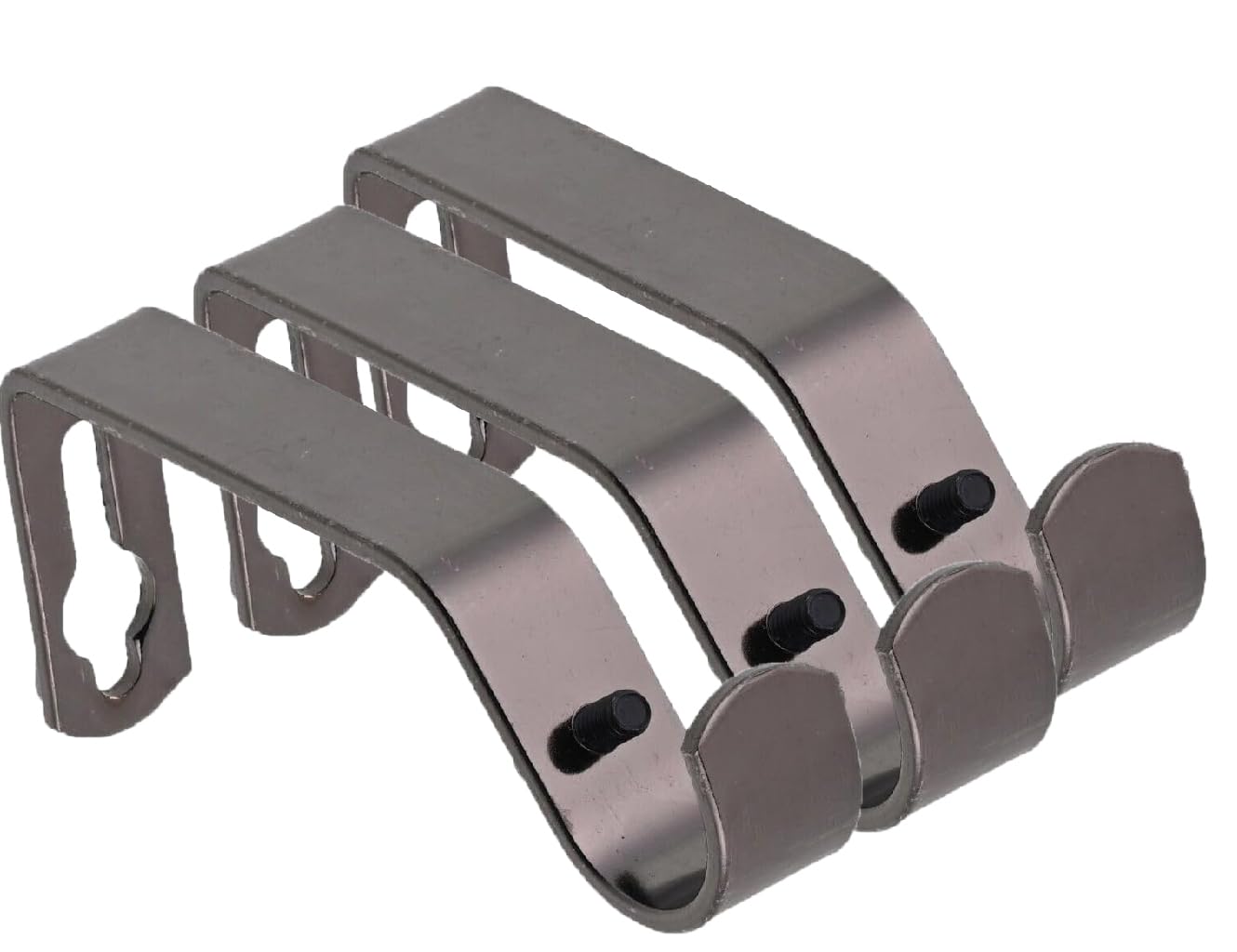 Lister Cartwright 28mm Curtain Pole Ends Metal Brackets with Adjustable Screws Black Nickel(Pack of 3)