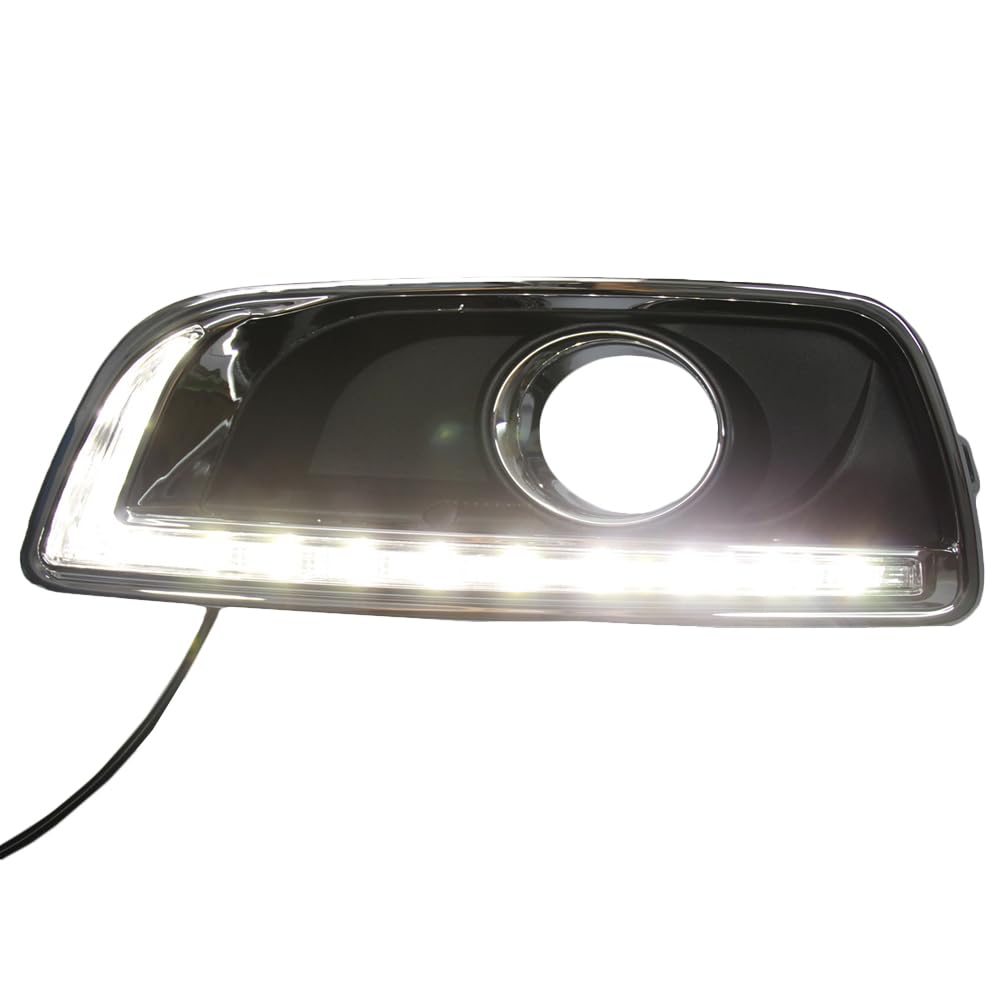 Lampade diurne del Riloer, luci da corsa Daytime LED con luce di guida bianca + segnale dinamico giallo + luce blu, lampada di segnale di curva a LED con 3 modalità di luce
