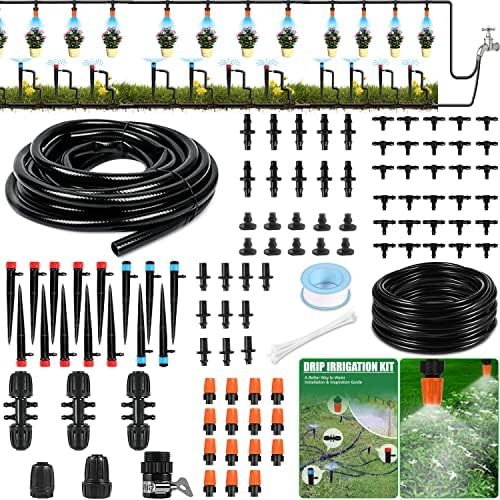 WDragon Drip Irrigation Kit,43m/141ft Garden Watering