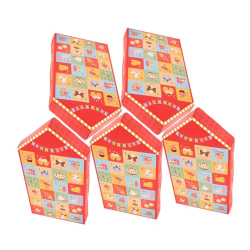 EXQUIMEUBLE 5pièces Lot De Boîtes Calendrier De Diy Vides Pour Cadeaux De Noël Bonbons Décoration De Fête Emballage De Friandises