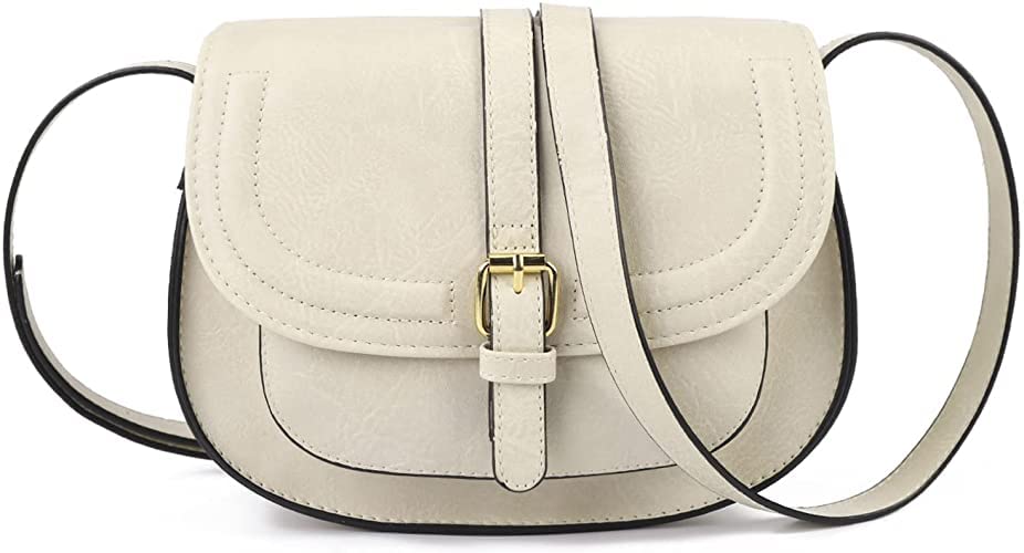 AFKOMST   Bolso bandolera para mujer, cartera pequeña y bolso de hombro, bolsos de sillín vintage, cuero vegano