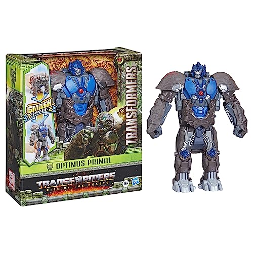 Transformers: Rise of The Beasts, Figurine Convertible Smash Changer Optimus Primal de 22,5 cm, à partir de 6 Ans