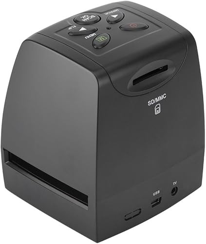 Miniatura 8 de Visor de diapositivas de escáner de películas, convierte 135 películasdiapositivasnegativos a fotos JPG digitales, compatible con tarjeta MMC de