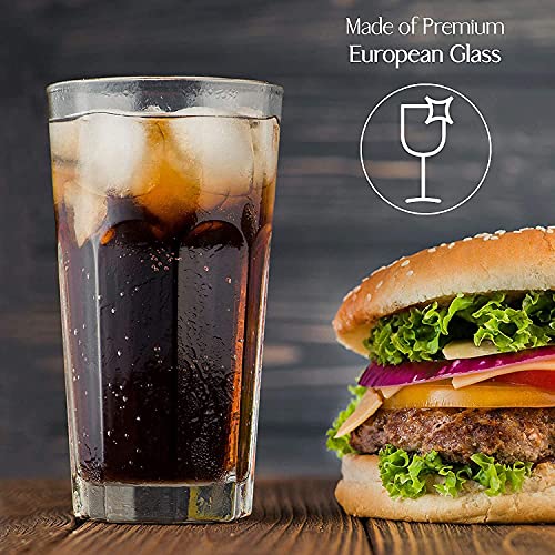 Image of 400 ML Highball Glass Set of 4 Large Drinking Glasses Heavy Base Tumblers for Water, Juice and Cocktails, Iced Tea, Milkshake, Coke,Home, Everyday Use-Dishwasher Safe (Tall 400 ML, Set of 4)