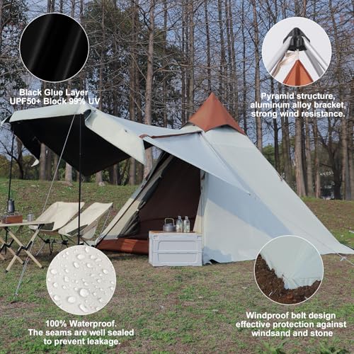 Carpa tipi para camping resistente al agua 4-6 personas miniatura 3