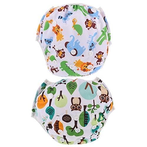 ABOOFAN 2 Unids Nadar Pañales Bebé Niño Pequeño Infantil Talla Única Reutilizable Ajustable Nadar Ropa Interior Traje de Baño Pañales Nadar Pantalones