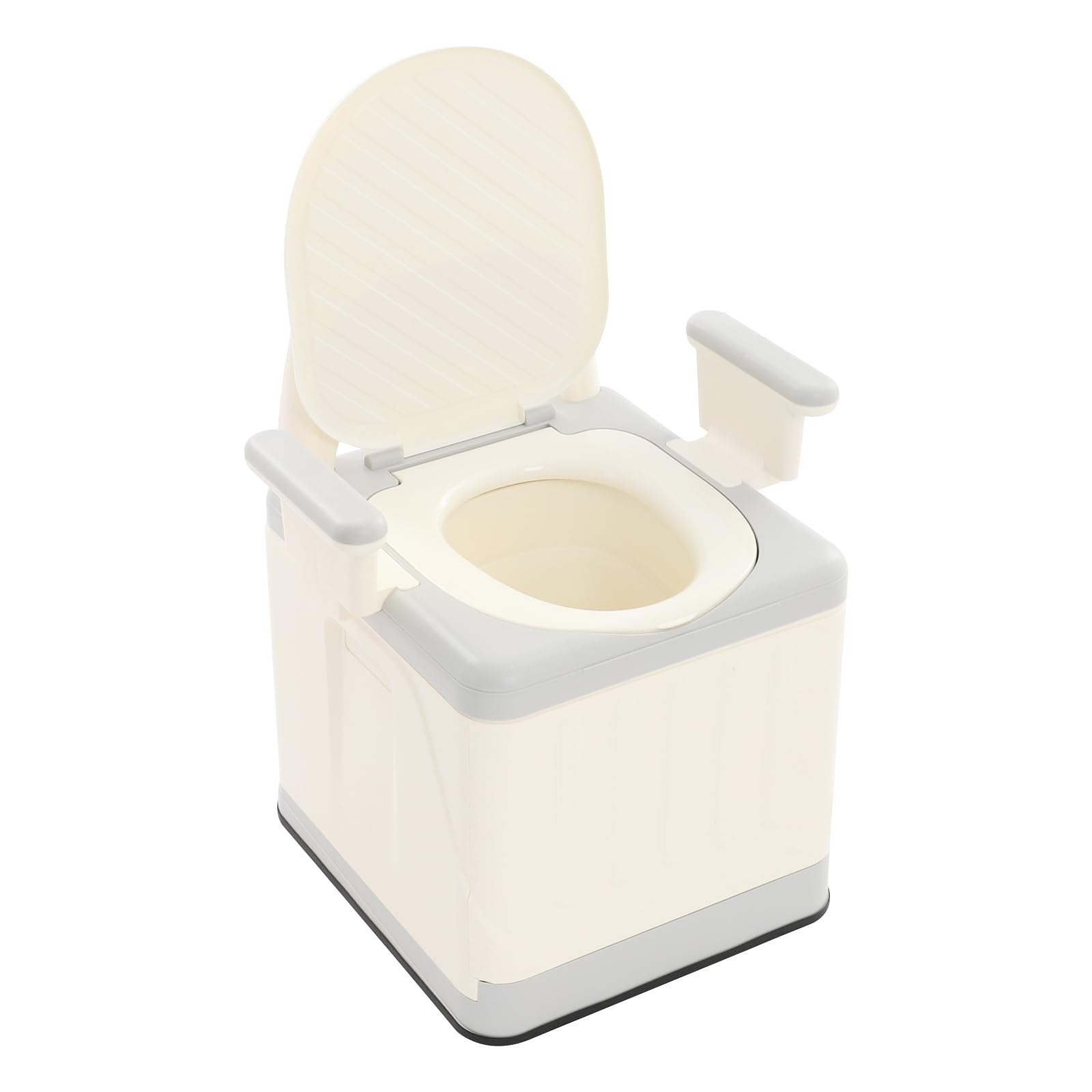 Komody nocne Bedside Commode dla seniorów, krzesła toaletowe z podwójną pokrywą, toalety i podłokietniki, krzesło toaletowe dla seniorów, niepełnosprawnych (kolor szary)