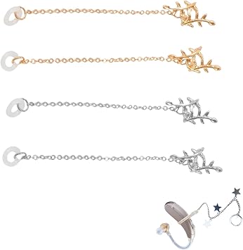 4 Pcs Hearing Aids Clips Universal Anti-Lost, BTE Earring Clip Cochlear Implant Accessories for Women Stylish Hearing Aid Clips to Avoid Loss