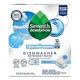 Seventh Generation Dishwasher Detergent Packs, Blasts Away Stuck-On Food, Free & Clear, 45 Packs