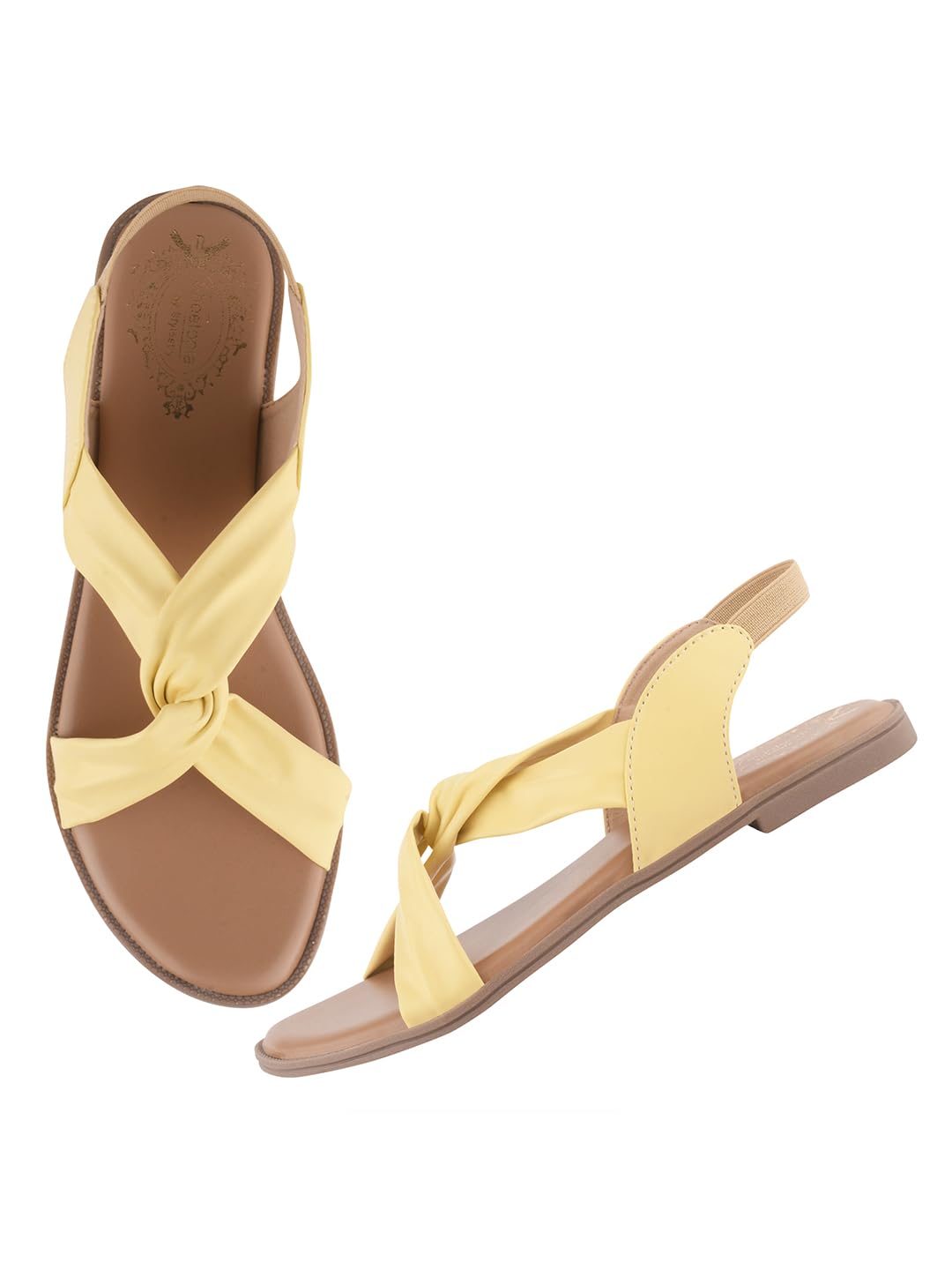 Shoetopia Cross Strap Flat Sandals For Women & Girls - Image 2