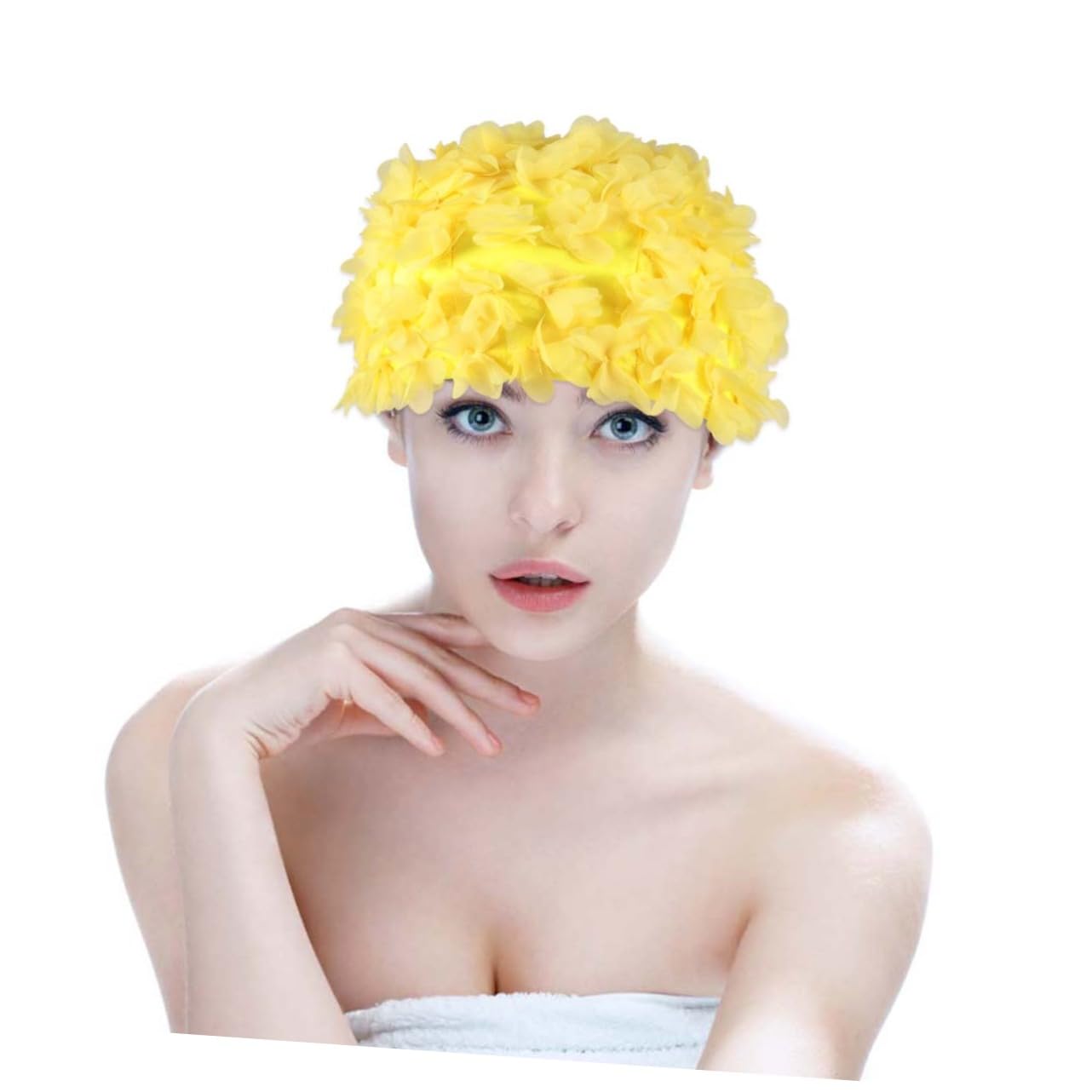Gorro De Natación para Gorro De Natación A La Moda Protector De Oídos para Natación Gorro De Natación con Flores 3 Uds