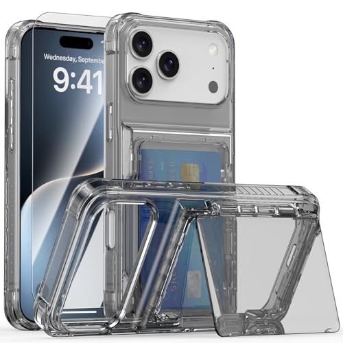 Coque iPhone 17 Pro noire transparente : protégez votre téléphone et rangez vos cartes