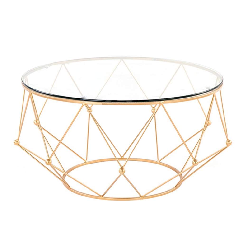 Table basse ronde verre moderne table d'appoint salon 80cm