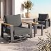 Vexwalx Aluminum Luxury Outdoor Swivel Patio Chairs with Table Set, Oversized 3 Pieces Patio Conversation Furniture Set with High Back&Washable Cushions, Outdoor Bistro Set for Porch, Deck, Graphite