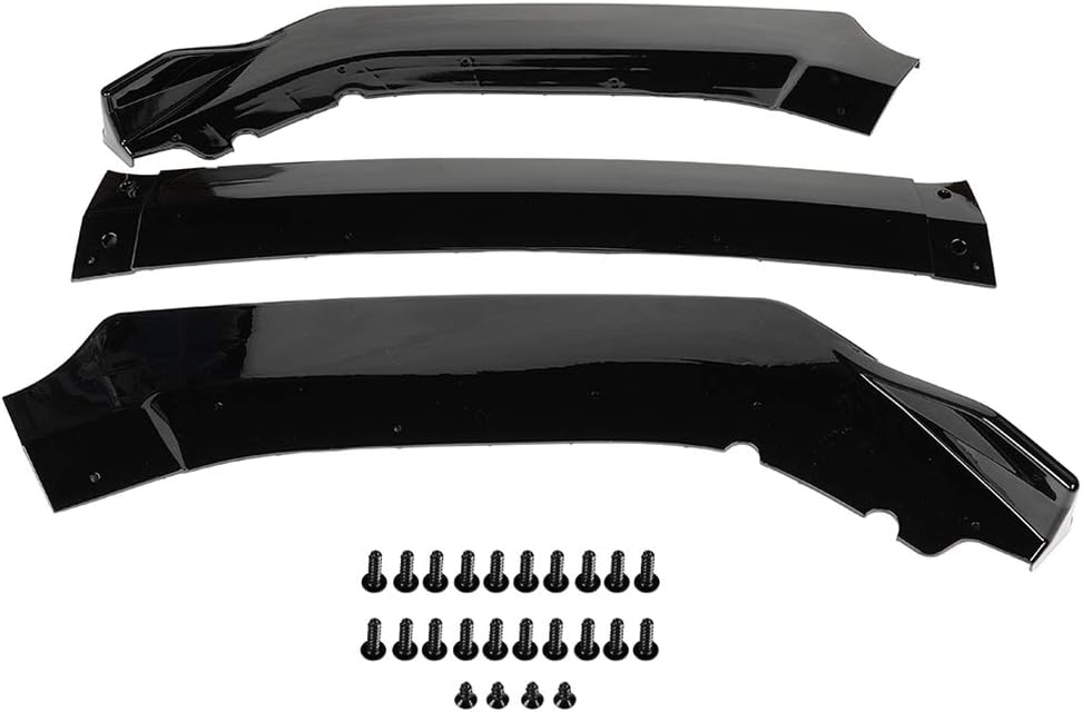 3Pcs Front Bumper Lip for Honda for Civic 1.5L/2.0L 2016-2021, Front/Lower, ABS/Glossy Black Air Dam Deflector