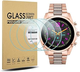 Diruite 4-Pack Screen Protector Compatible with Michael Kors Gen 6 Screen Protector Tempered Glass for Michael Kors Gen 6 Smart Watch [2.5D 9H Hardness][Anti-Scratch][No-Bubble-Free]