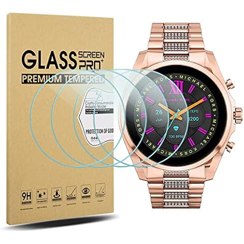Diruite 4-Pack Screen Protector Compatible with Michael Kors Gen 6 Screen Protector Tempered Glass for Michael Kors Gen 6 Smart Watch [2.5D 9H Hardness][Anti-Scratch][No-Bubble-Free] Cover