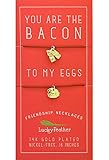 Lucky Feather Friend Necklaces for Women and Teenagers - 14K Gold Dipped on 16' Chord - Ideal Friend Gifts - Bacon & Eggs