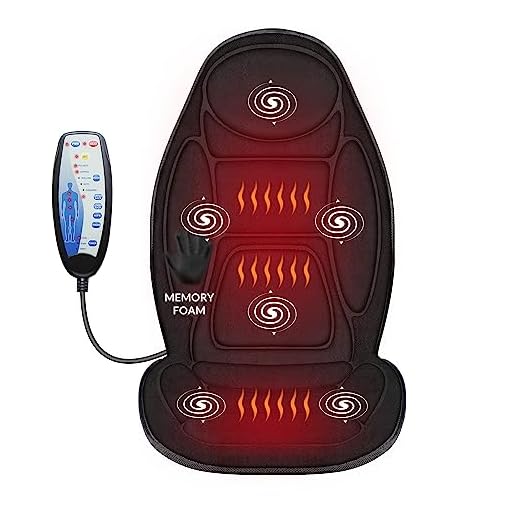 Snailax Memory Foam Massage Seat Cushion - Back Massager with Heat,6 Vibration Massage Nodes & 3 Heating Pad, Massage Chair Pad for Home Office Chair or Car Seat
