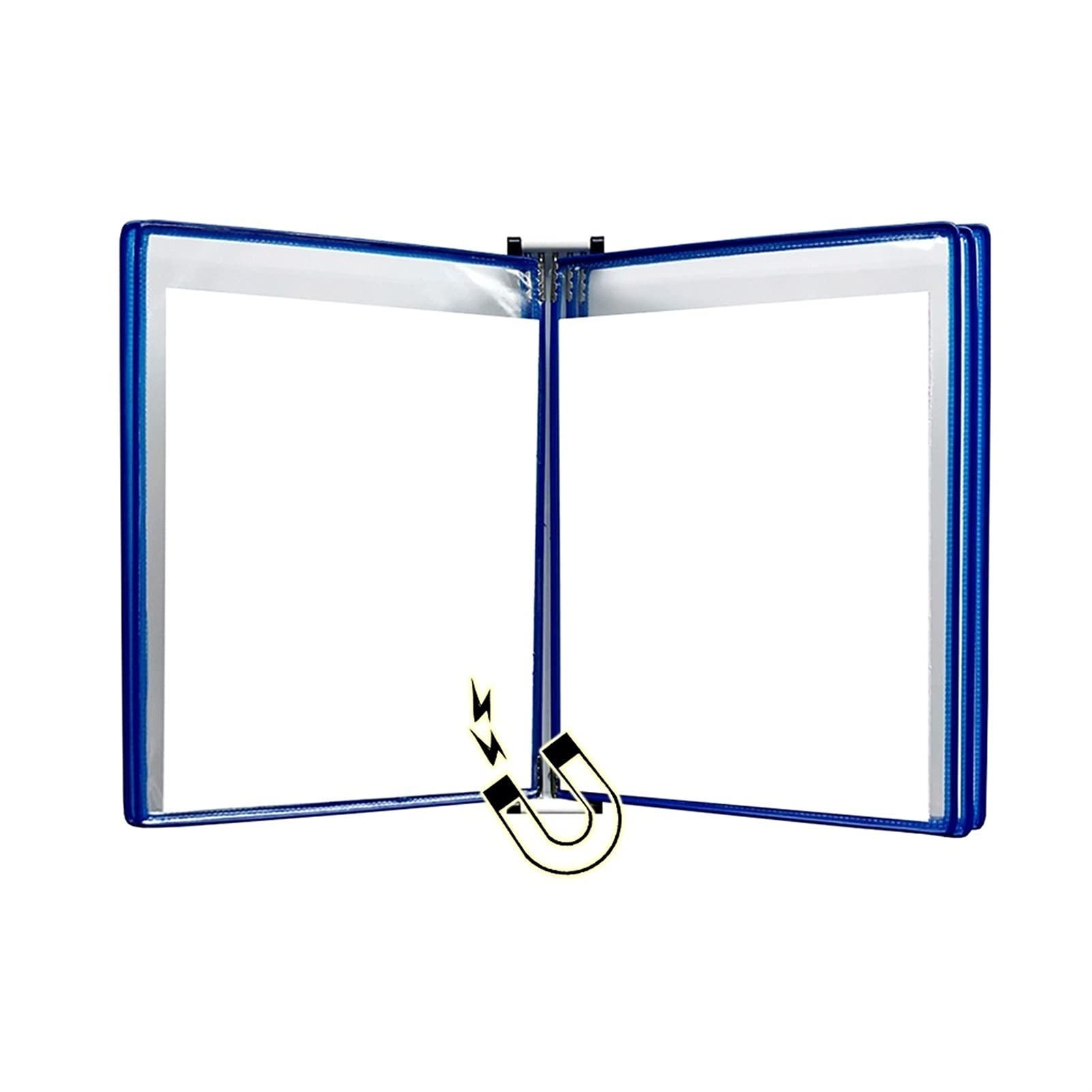 OLSKFUH Wall Mount Reference Display System, Hanging Wall File Organizer,Magnetic Document Holder A4, Mounted Display Cabinet,Folders,Blu-13x9x2.3IN